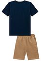 Conjunto de camiseta em meia malha e bermuda em moletom sem pelúcia 99618 LucBoo Infantil Menino