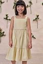 Vestido em viscolinho sarjado 98298 Kukiê Infantil Menina