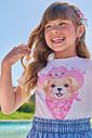 Conjunto de blusa em meia malha e short saia em jeans com elastano 97132 Kukiê Infantil Menina Conjunto de blusa em meia malha e short saia em jeans com elastano 97132 Kukiê Infantil Menina