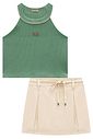 Conjunto de regata em canelado liz e short saia em sarja com elastano 94953 Vic Teen Menina Conjunto de regata em canelado liz e short saia em sarja com elastano 94953 Vic Teen Menina