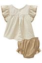 Conjunto de bata em linho deluxe com tapa fralda em linho com elastano 97159 Infanti Bebê Menina Conjunto de bata em linho deluxe com tapa fralda em linho com elastano 97159 Infanti Bebê Menina