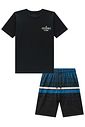 Conjunto de camiseta em meia malha e bermuda em nylon ergonomic com elastano 96865 Johnny Fox Teen Menino Conjunto de camiseta em meia malha e bermuda em nylon ergonomic com elastano 96865 Johnny Fox Teen Menino