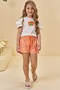Conjunto de blusa em meia malha e shorts em molecotton 95122 Kukiê Infantil Menina Conjunto de blusa em meia malha e shorts em molecotton 95122 Kukiê Infantil Menina