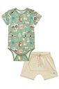 Conjunto de body em malha power e bermuda em suedine 95033 LucBoo Bebê Menino