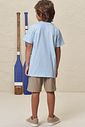 Conjunto de camiseta em meia malha e bermuda em cotton jeans com elastano 99420 LucBoo Infantil Menino