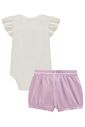 Conjunto de body em cotton com shorts em malha big waffle 99176 Infanti Bebê Menina Conjunto de body em cotton com shorts em malha big waffle 99176 Infanti Bebê Menina
