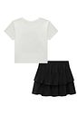Conjunto de blusa em meia malha e saia em viscolinho summer 95916 Lilimoon Teen Menina Conjunto de blusa em meia malha e saia em viscolinho summer 95916 Lilimoon Teen Menina