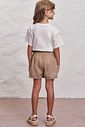 Conjunto de blusa em meia malha e short saia em linho santorine com elastano 98822 Infanti Infantil Menina