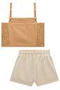 Conjunto de regata em viscose e shorts em linho com elastano 98916 Vic Teen Menina
