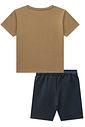 Conjunto de camiseta em meia malha e bermuda em moletom sem pelucia 99226 Johnny Fox Teen Menino