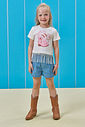 Shorts em jeans com elastano 94827 Kukiê Infantil Menina