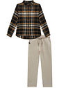 Camisa em flanela xadrez e calça skinny em moletwill com elastano 94290 Johnny Fox Teen Menino Camisa em flanela xadrez e calça skinny em moletwill com elastano 94290 Johnny Fox Teen Menino