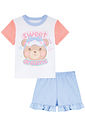 Conjunto de pijama de blusa e shorts em meia malha 94315 Kukiê Infantil Menina Conjunto de pijama de blusa e shorts em meia malha 94315 Kukiê Infantil Menina