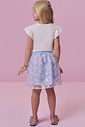 Conjunto de blusa em cotton e saia em tule bordado (com shorts embutido) 98712 Kukiê Infantil Menina