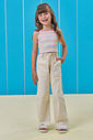 Conjunto de top cropped em canelado e calça em sarja com elastano 97129 Kukiê Infantil Menina