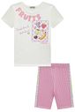 Conjunto de blusa alongada em meia malha e bermuda biker em malha power 95321 Infanti Infantil Menina