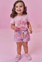 Conjunto de blusa em meia malha e shorts em molecotton 98354 Kukiê Infantil Menina Conjunto de blusa em meia malha e shorts em molecotton 98354 Kukiê Infantil Menina