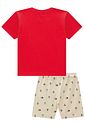 Conjunto de camiseta em meia malha e bermuda em linho santorine com elastano 95451 LucBoo Infantil Menino Conjunto de camiseta em meia malha e bermuda em linho santorine com elastano 95451 LucBoo Infantil Menino