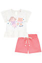Conjunto de bata em meia malha e shorts em moletom 95228 Kukiê Infantil Menina Conjunto de bata em meia malha e shorts em moletom 95228 Kukiê Infantil Menina