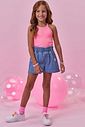 Conjunto de regata em canelado liz e shorts em jeans com elastano 98738 Kukiê Infantil Menina Conjunto de regata em canelado liz e shorts em jeans com elastano 98738 Kukiê Infantil Menina