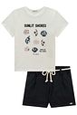 Conjunto de blusa em malha power e shorts em linho com elastano 99092 Vic Teen Menina