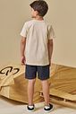 Conjunto de camiseta em meia malha e bermuda em malha denim com elastano 94574 LucBoo Infantil Menino Conjunto de camiseta em meia malha e bermuda em malha denim com elastano 94574 LucBoo Infantil Menino