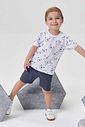 Conjunto de camiseta em meia malha e bermuda em cotton jeans com elastano 95176 Johnny Fox Teen Menino