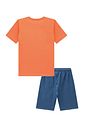 Conjunto de camiseta em meia malha e bermuda em malha denim com elastano 94857 LucBoo Infantil Menino Conjunto de camiseta em meia malha e bermuda em malha denim com elastano 94857 LucBoo Infantil Menino