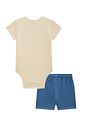 Conjunto de body em ribana 1x1 e bermuda em malha denim com elastano 94549 LucBoo Bebê Menino Conjunto de body em ribana 1x1 e bermuda em malha denim com elastano 94549 LucBoo Bebê Menino