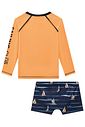 Conjunto de camiseta e sunga em malha UV dry com proteção UV50+ 96174 LucBoo Infantil Menino Conjunto de camiseta e sunga em malha UV dry com proteção UV50+ 96174 LucBoo Infantil Menino