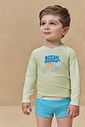 Conjunto de camiseta e sunga em malha uv dry com proteção UV50+ 95735 Johnny Fox Bebê Menino
