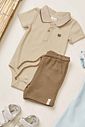 Conjunto de body polo em piquet com elastano e bermuda em moletom relevo 98022 LucBoo Bebê Menino Conjunto de body polo em piquet com elastano e bermuda em moletom relevo 98022 LucBoo Bebê Menino