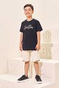 Conjunto de camiseta em meia malha e bermuda em sarja stretch com elastano 96980 LucBoo Infantil Menino Conjunto de camiseta em meia malha e bermuda em sarja stretch com elastano 96980 LucBoo Infantil Menino