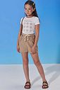 Conjunto de blusa em malha power e shorts em linho com elastano 99092 Vic Teen Menina