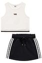 Conjunto de regata em canelado liz e short saia em moletom sem pelúcia 95969 Vic Teen Menina Conjunto de regata em canelado liz e short saia em moletom sem pelúcia 95969 Vic Teen Menina