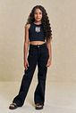 Calça wide leg em sarja com elastano 94409 Lilimoon Teen Menina Calça wide leg em sarja com elastano 94409 Lilimoon Teen Menina
