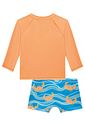 Conjunto de camiseta e sunga em malha uv dry com proteção UV50+ 95716 Johnny Fox Bebê Menino