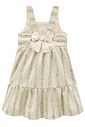 Vestido em linho bordado listras 98335 Kukiê Infantil Menina