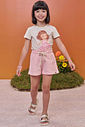 Conjunto de blusa em meia malha e short em moletom sem pelúcia 99598 Kukiê Infantil Menina Conjunto de blusa em meia malha e short em moletom sem pelúcia 99598 Kukiê Infantil Menina