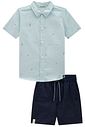 Conjunto de camisa em linho verano e bermuda em
linho santorine 98241 LucBoo Infantil Menino
