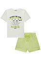 Conjunto de blusa comfy em meia malha e shorts em moletom sem pelúcia 92751 Lilimoon Teen Menina