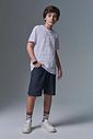 Bermuda em malha denim com elastano 97028 Johnny Fox Teen Menino