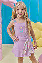 Conjunto de regata e saia em malha waffle (com shorts embutido) 97233 Kukiê Infantil Menina Conjunto de regata e saia em malha waffle (com shorts embutido) 97233 Kukiê Infantil Menina
