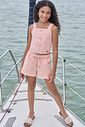 Conjunto de top e shorts em sarja com elastano 99317 Lilimoon Teen Menina