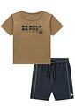 Conjunto de camiseta em meia malha e bermuda em moletom sem pelucia 99226 Johnny Fox Teen Menino