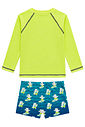 Conjunto de camiseta e sunga em malha UV dry com proteção UV50+ 24760 LucBoo Infantil Menino Conjunto de camiseta e sunga em malha UV dry com proteção UV50+ 24760 LucBoo Infantil Menino