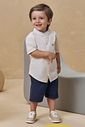 Conjunto de camisa em linho deluxe e bermuda em linho santorine com elastano 95175 Johnny Fox Teen Menino