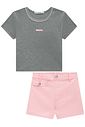 Conjunto de blusa em canelado liz e shorts em sarja com elastano 95860 Lilimoon Teen Menina Conjunto de blusa em canelado liz e shorts em sarja com elastano 95860 Lilimoon Teen Menina