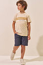 Conjunto de camiseta em meia malha e bermuda em cotton jeans com elastano 96976 LucBoo Infantil Menino Conjunto de camiseta em meia malha e bermuda em cotton jeans com elastano 96976 LucBoo Infantil Menino