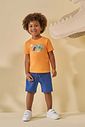 Conjunto de camiseta em meia malha e bermuda em malha denim com elastano 97180 LucBoo Infantil Menino Conjunto de camiseta em meia malha e bermuda em malha denim com elastano 97180 LucBoo Infantil Menino
